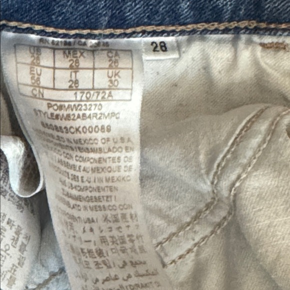 GUESS Acid Wash Two Tone 1981 Skinny Blue Denim Jeans Sz 28 Mid Rise Fray Ankle - Picture 8 of 9